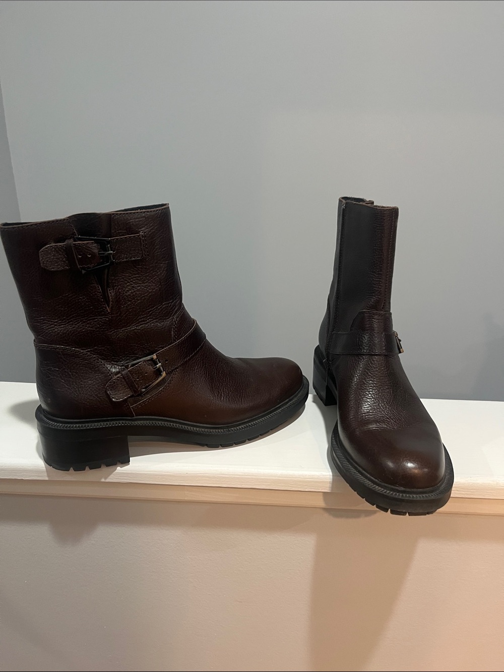 Botkier Women's Marlow Leather Moto Boots Size 8